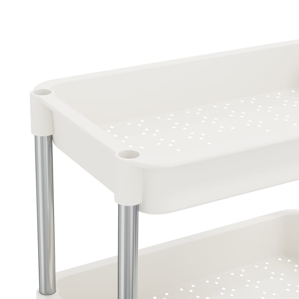 køkkenvogn med 5 hylder 42x29x128 cm jern og ABS hvid