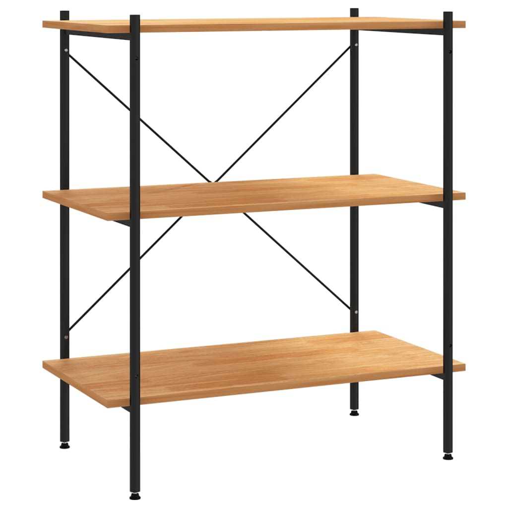 reol med 3 hylder sort og eg 80x40x92 cm