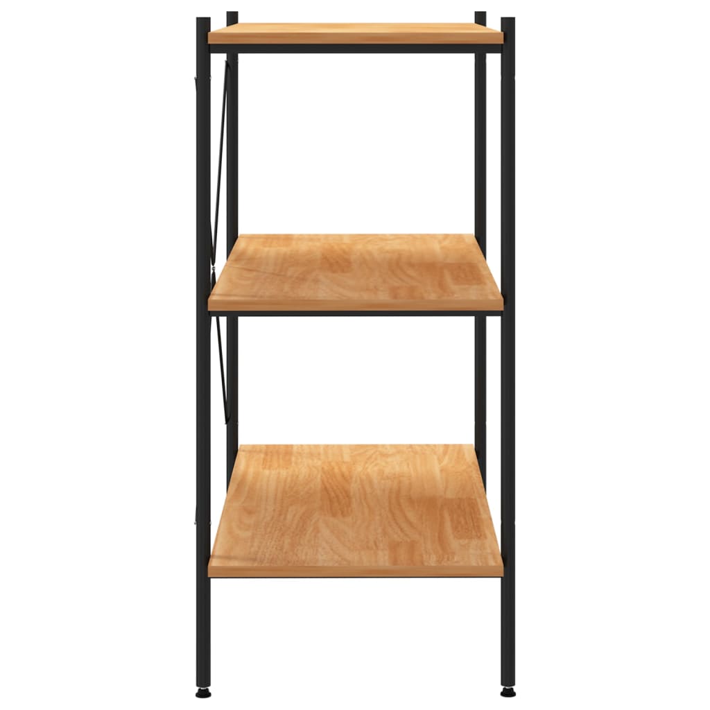 reol med 3 hylder sort og eg 80x40x92 cm