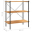 reol med 3 hylder sort og eg 80x40x92 cm