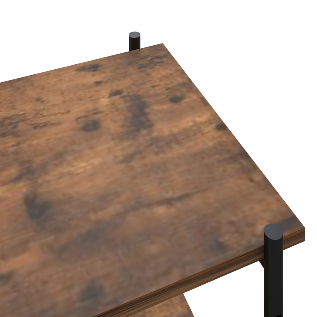 reol med 3 hylder 80x40x92 cm sort og naturfarvet