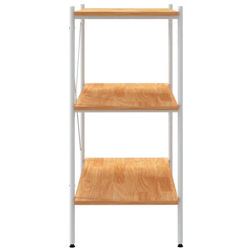 reol med 3 hylder 80x40x92 cm hvid og egetræsfarvet