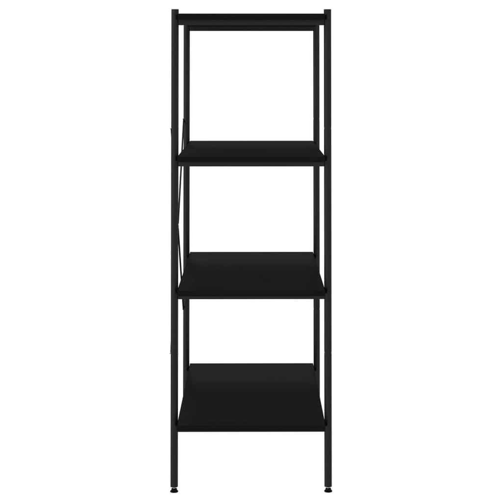 reol med 4 hylder 80x40x130 cm sort