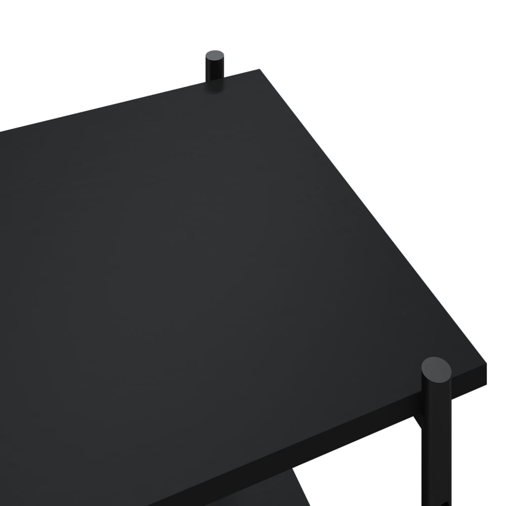 reol med 4 hylder 80x40x130 cm sort