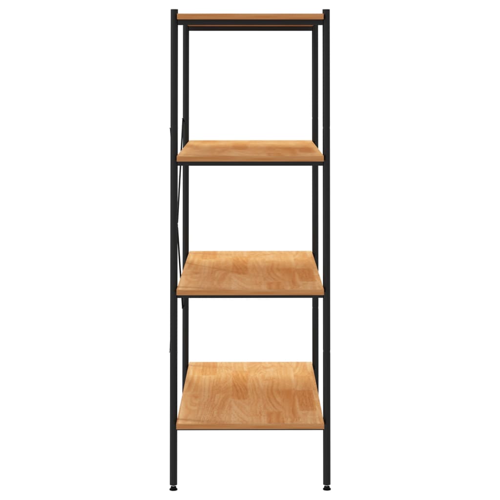 reol med 4 hylder 80x40x130 cm sort og egetræsfarvet