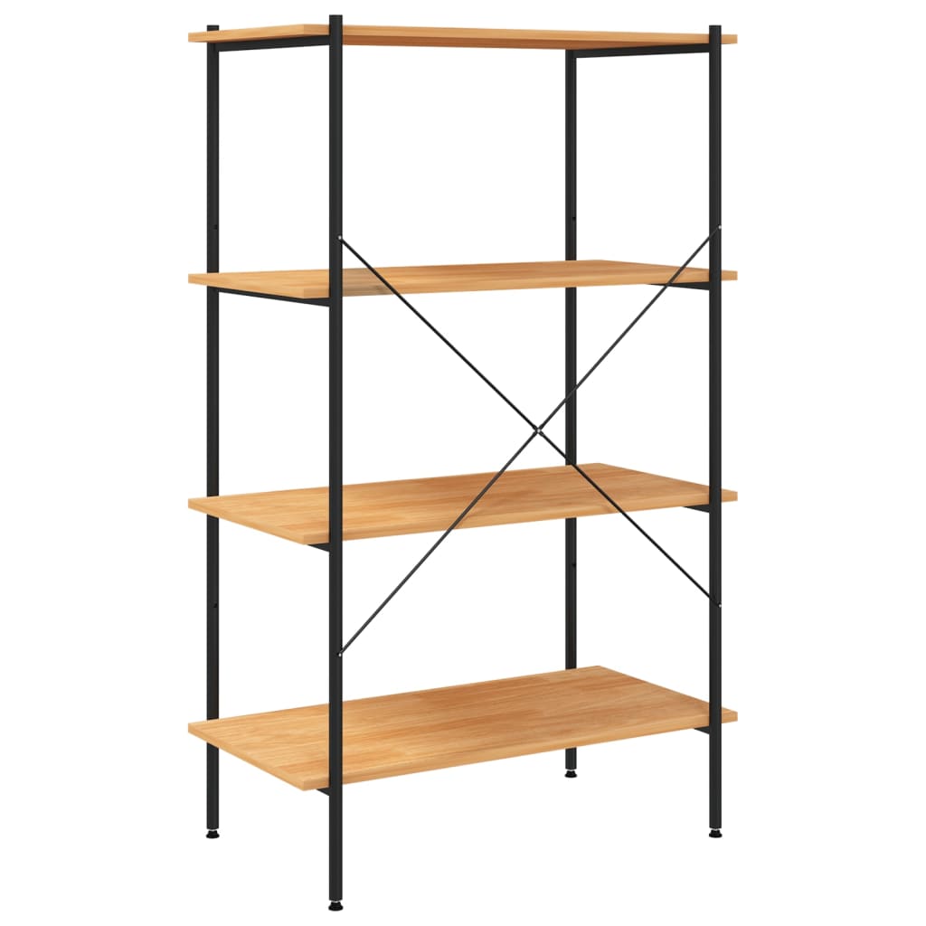 reol med 4 hylder 80x40x130 cm sort og egetræsfarvet