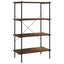 reol med 4 hylder 80x40x130 cm sort og naturfarvet