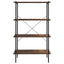 reol med 4 hylder 80x40x130 cm sort og naturfarvet