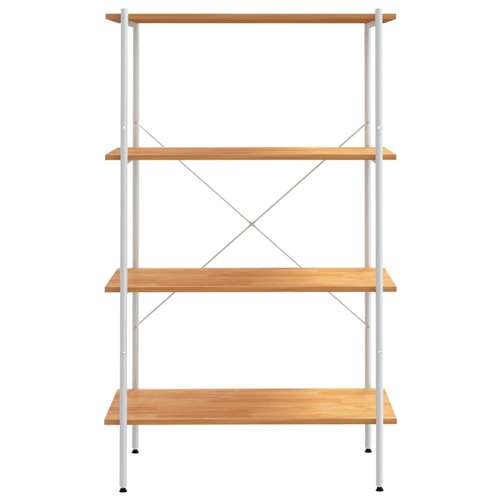 reol med 4 hylder 80x40x130 cm hvid og egetræsfarvet