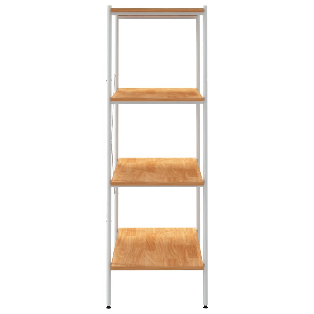 reol med 4 hylder 80x40x130 cm hvid og egetræsfarvet