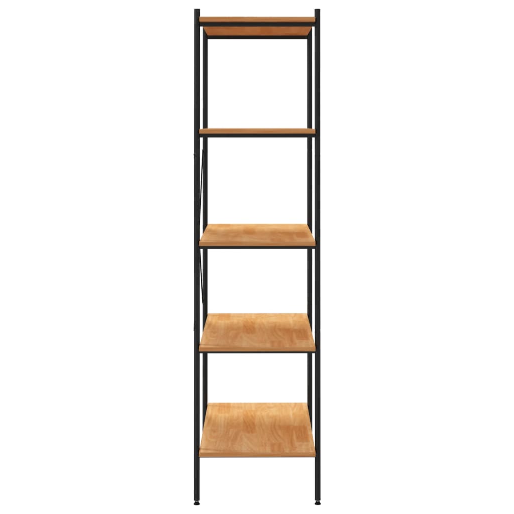 reol med 5 hylder 80x40x163 cm sort og egetræsfarvet