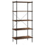 reol med 5 hylder 80x40x163 cm sort og naturfarvet