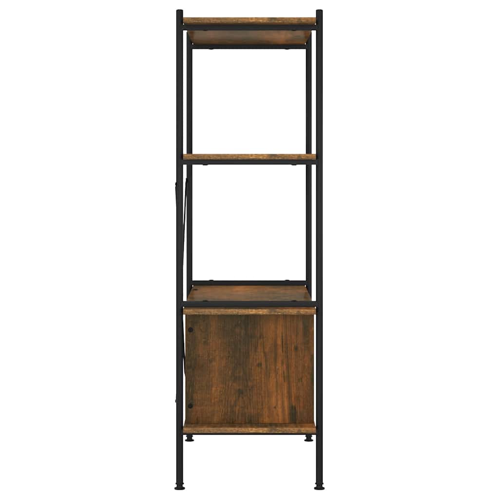 reol med skab 80x40x130 cm 4 niveauer stål og konstrueret træ