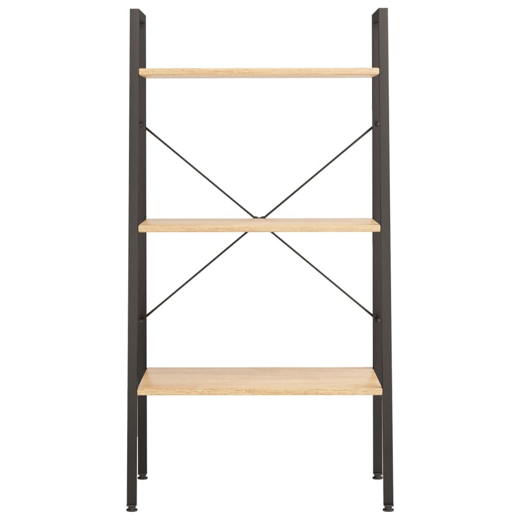 stigereol med 3 hylder 56x35x108 cm lysebrun og sort
