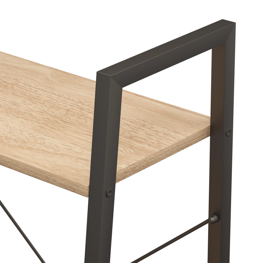 stigereol med 3 hylder 56x35x108 cm lysebrun og sort