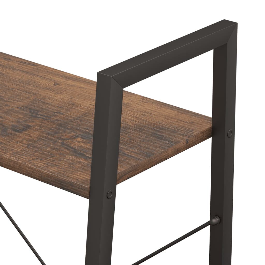 stigereol med 3 hylder 56x35x108 cm mørkebrun og sort