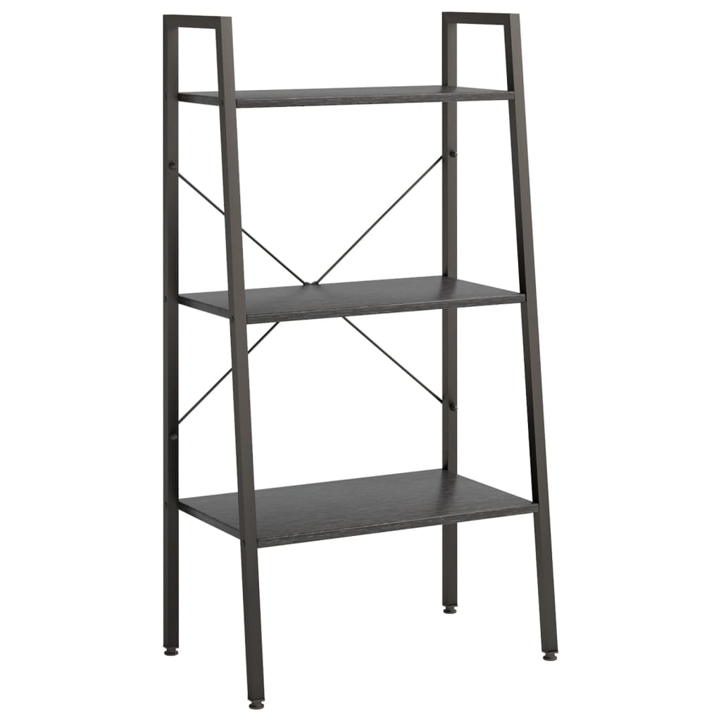 stigereol med 3 hylder 56x35x108 cm sort