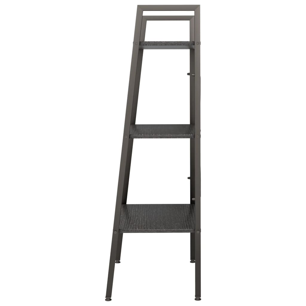 stigereol med 3 hylder 56x35x108 cm sort