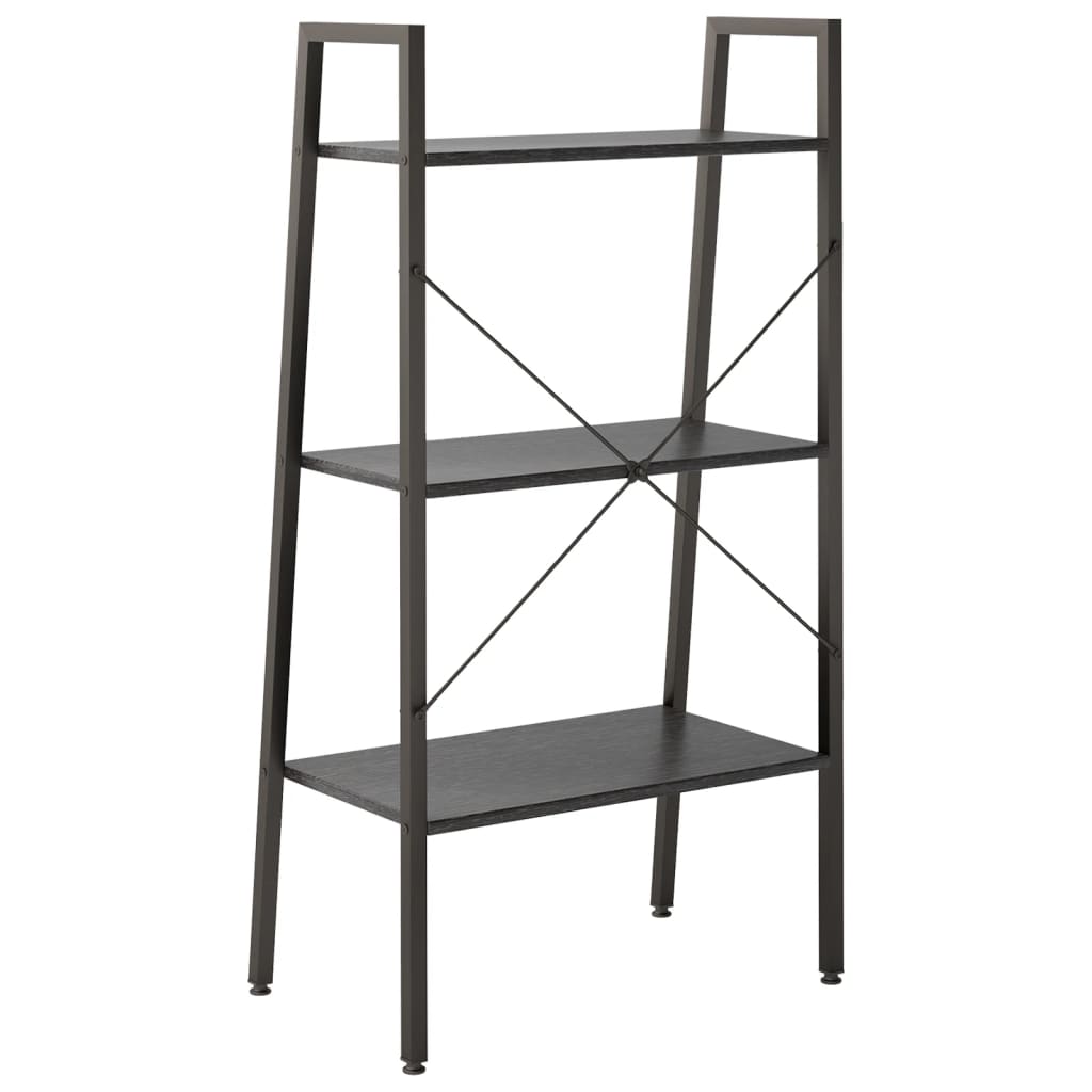 stigereol med 3 hylder 56x35x108 cm sort