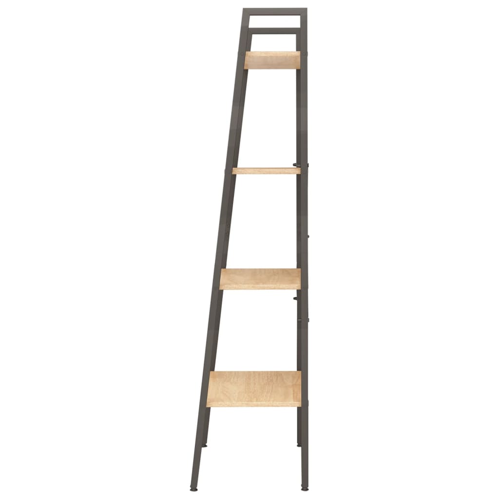 stigereol med 4 hylder 56x35x140 cm lysebrun og sort
