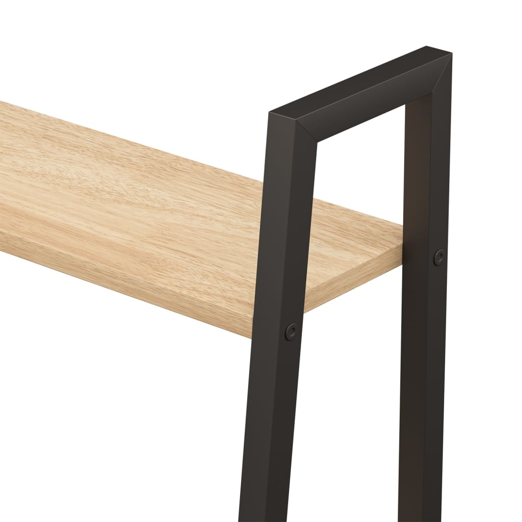 stigereol med 4 hylder 56x35x140 cm lysebrun og sort
