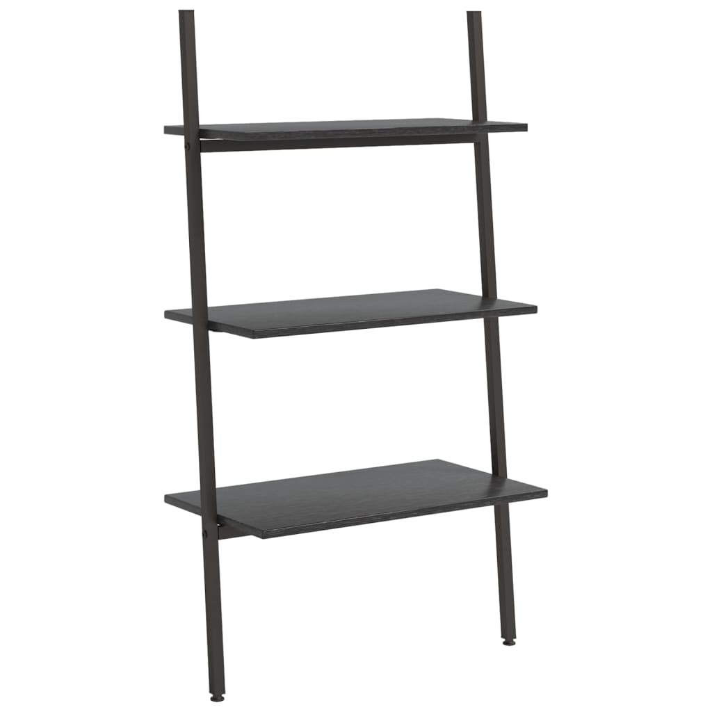stigereol med 3 hylder 64x34x116 cm sort
