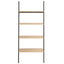 stigereol med 4 hylder 64x34x150,5 cm lysebrun og sort