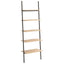stigereol med 5 hylder 64x34x185,5 cm lysebrun og sort