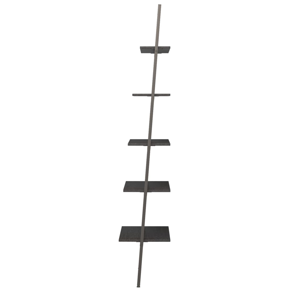 stigereol med 5 hylder 64x34x185,5 cm sort