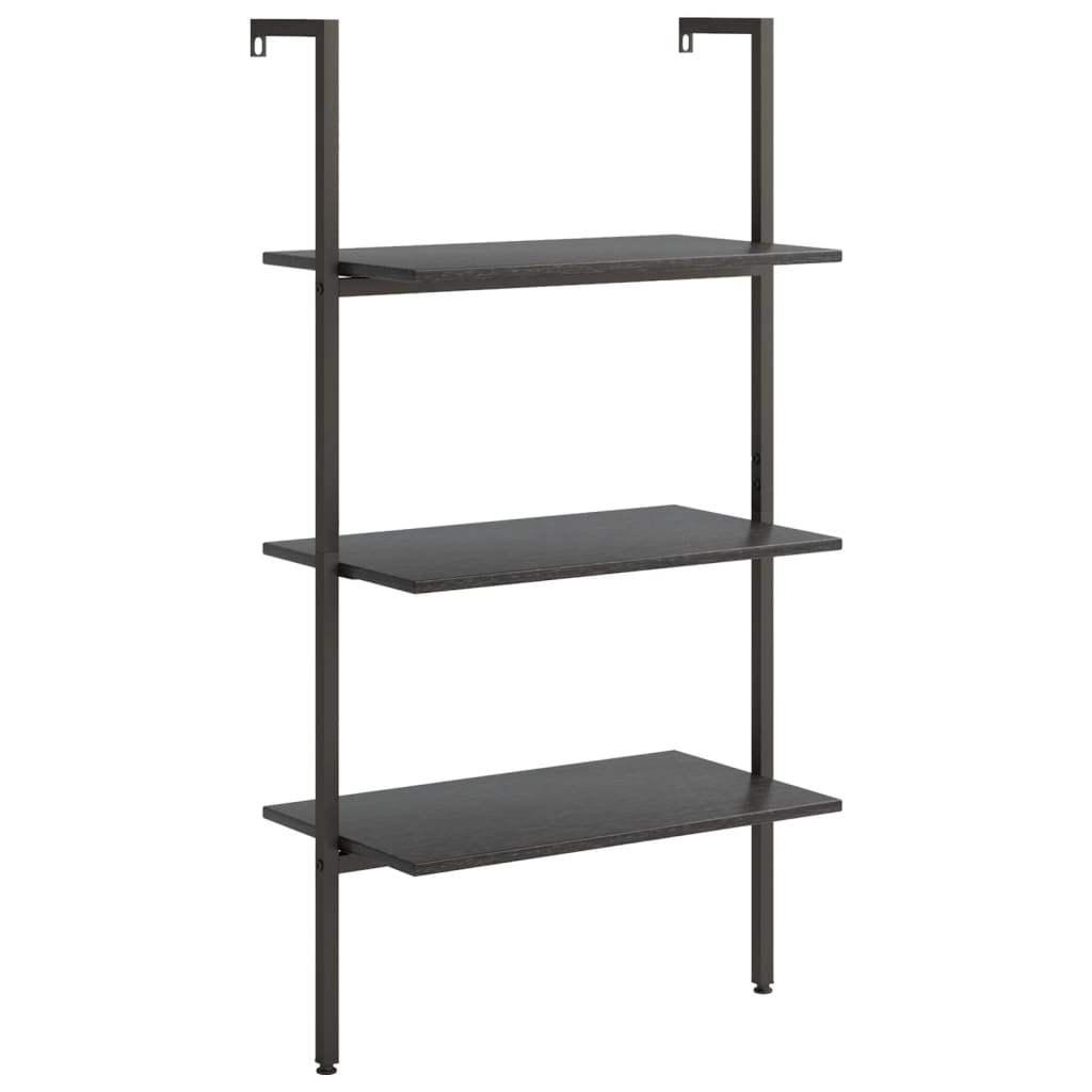 stigereol med 3 hylder 64x35x120,5 cm sort