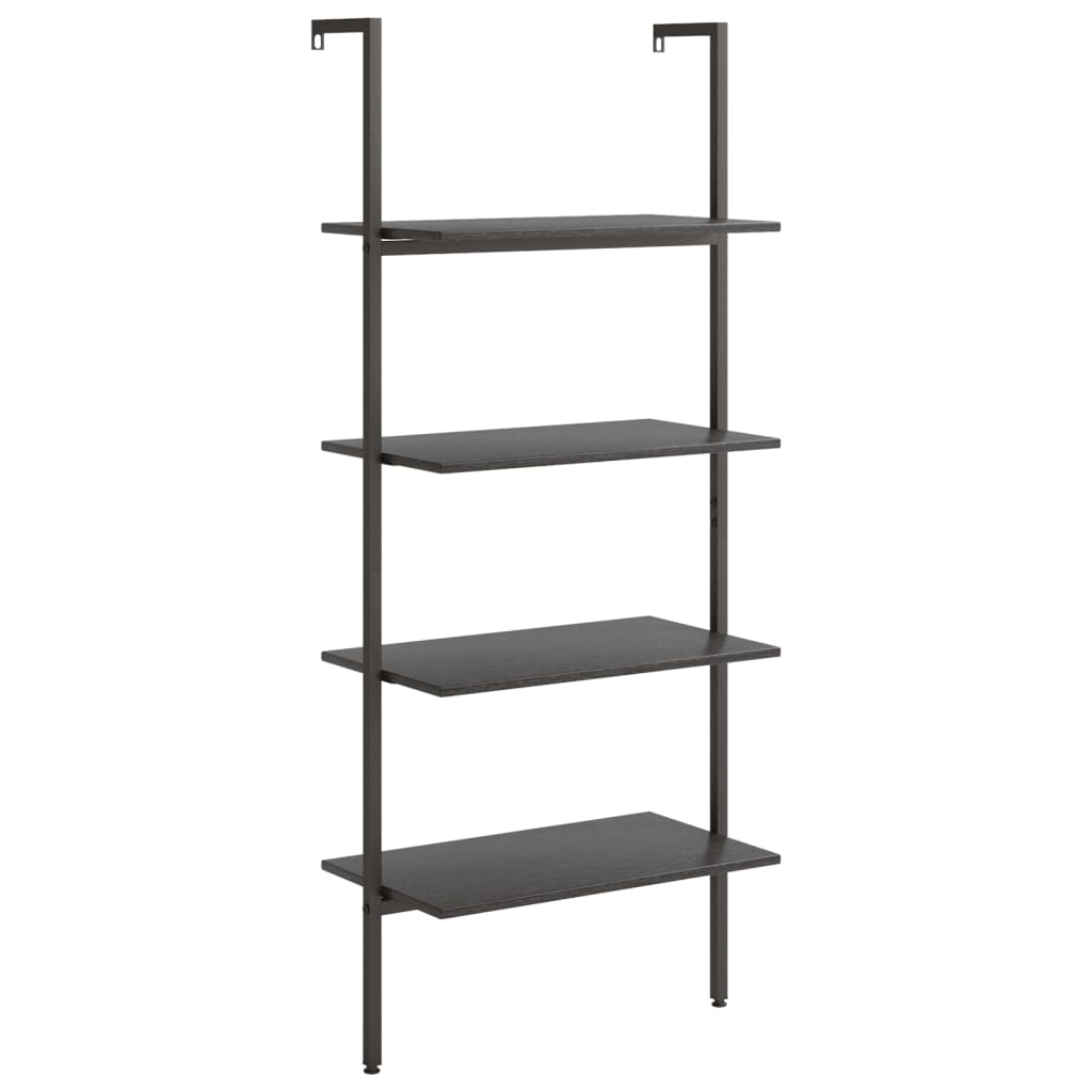 stigereol med 4 hylder 64x35x152,5 cm sort