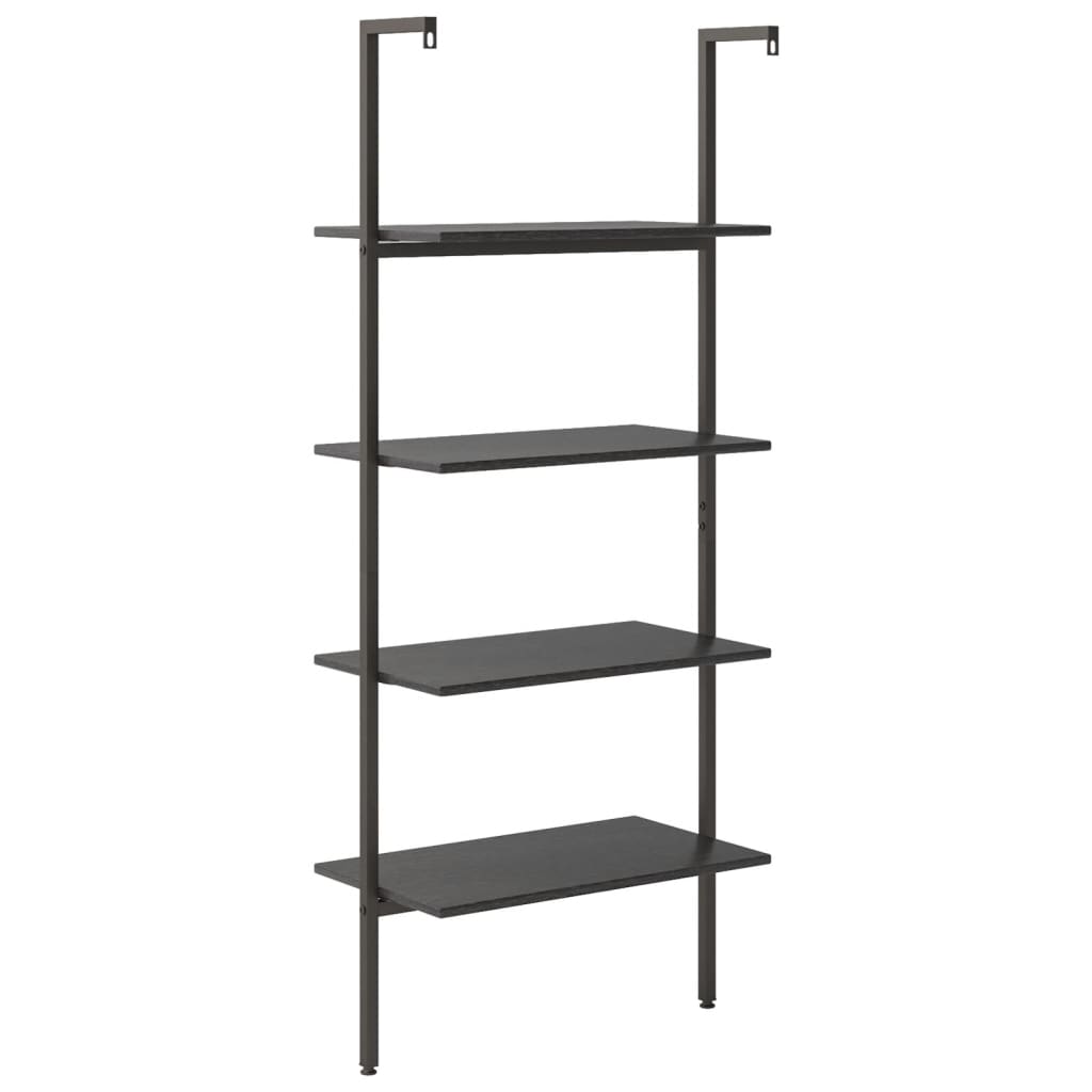 stigereol med 4 hylder 64x35x152,5 cm sort