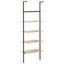 stigereol med 5 hylder 64x35x185 cm lysebrun og sort
