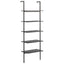 stigereol med 5 hylder 64x35x185 cm sort
