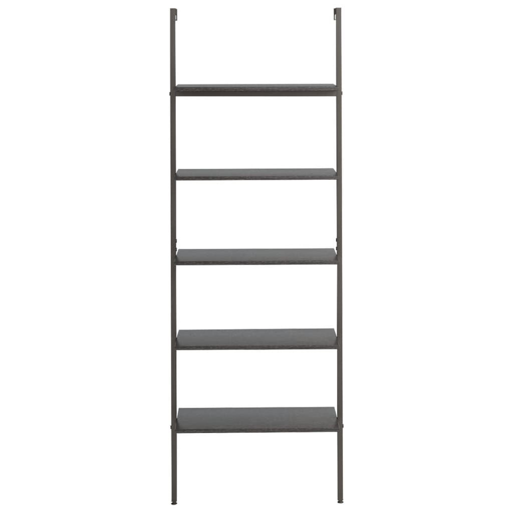 stigereol med 5 hylder 64x35x185 cm sort