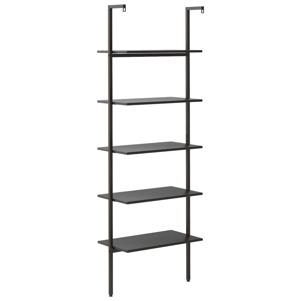 stigereol med 5 hylder 64x35x185 cm sort