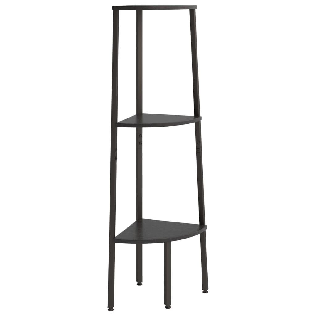 stigereol med 3 hylder 45,5x31,5x120 cm sort