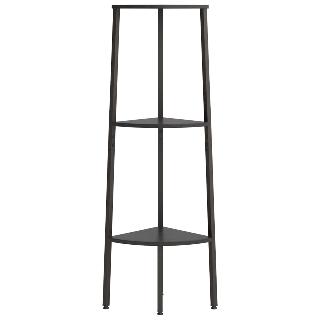 stigereol med 3 hylder 45,5x31,5x120 cm sort