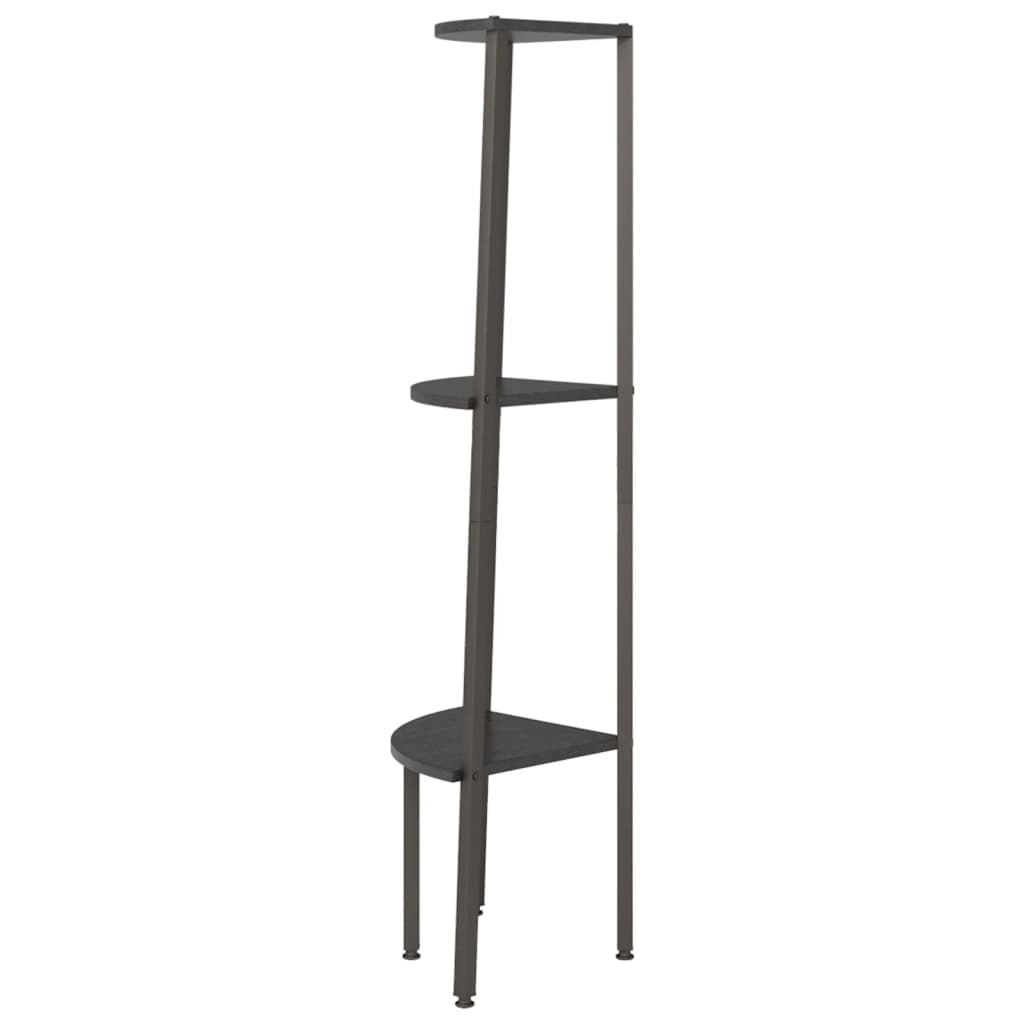 stigereol med 3 hylder 45,5x31,5x120 cm sort