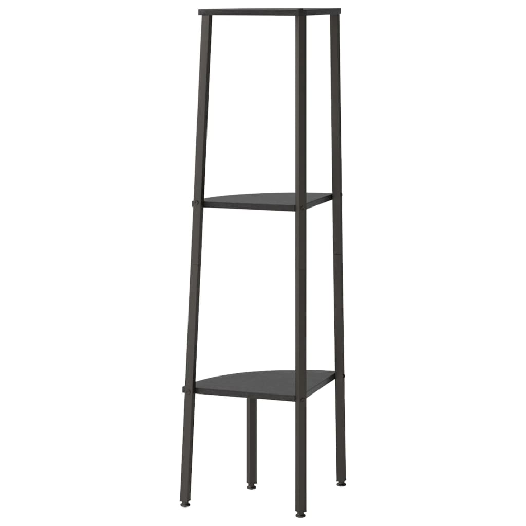 stigereol med 3 hylder 45,5x31,5x120 cm sort