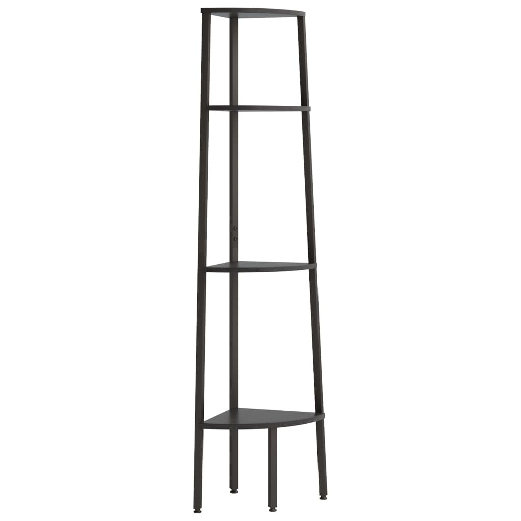 stigereol med 4 hylder 45,5x31,5x150 cm sort