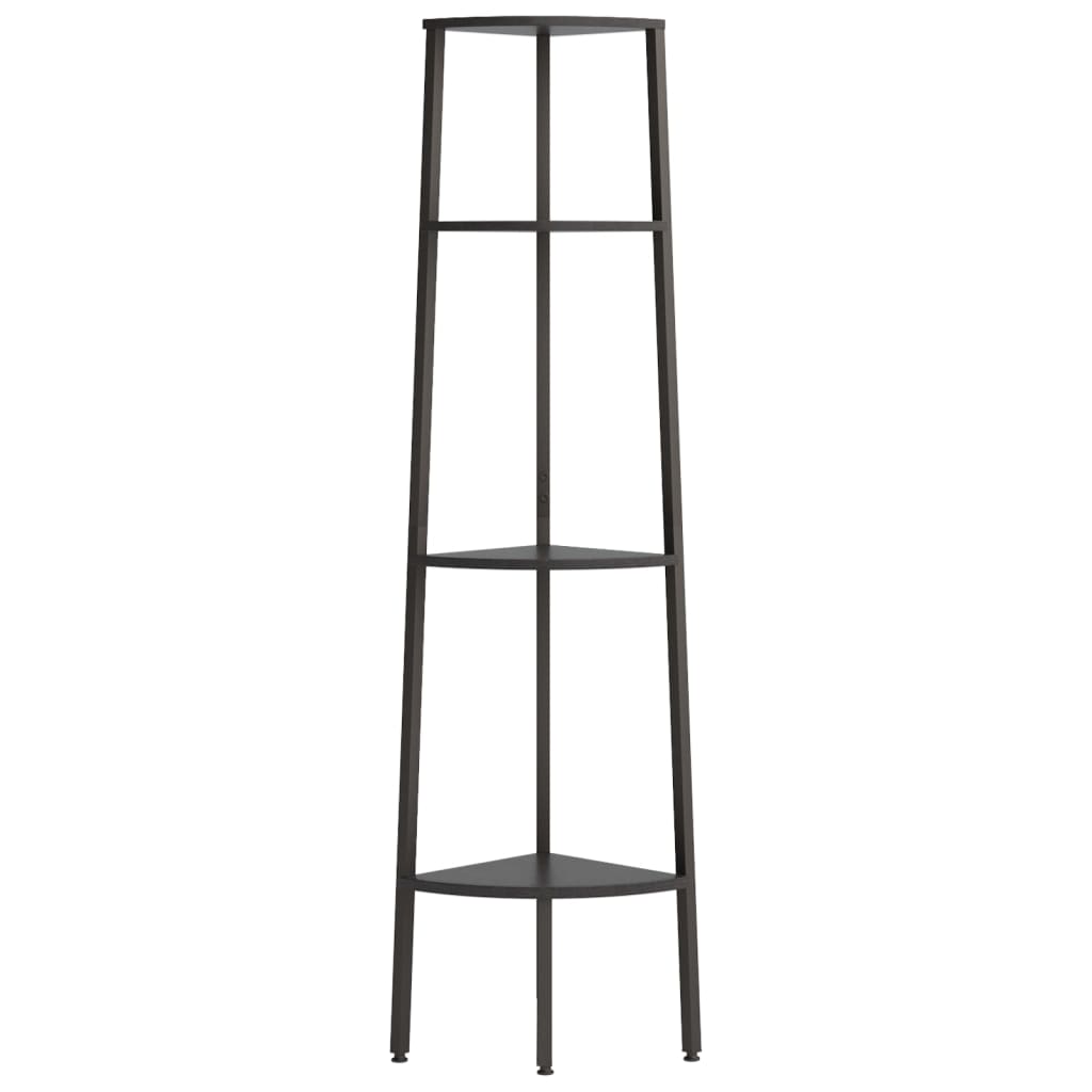 stigereol med 4 hylder 45,5x31,5x150 cm sort