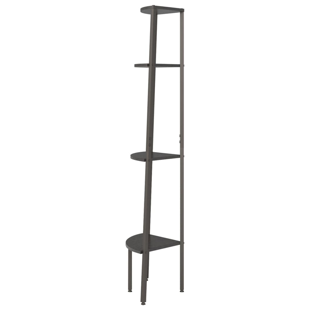 stigereol med 4 hylder 45,5x31,5x150 cm sort