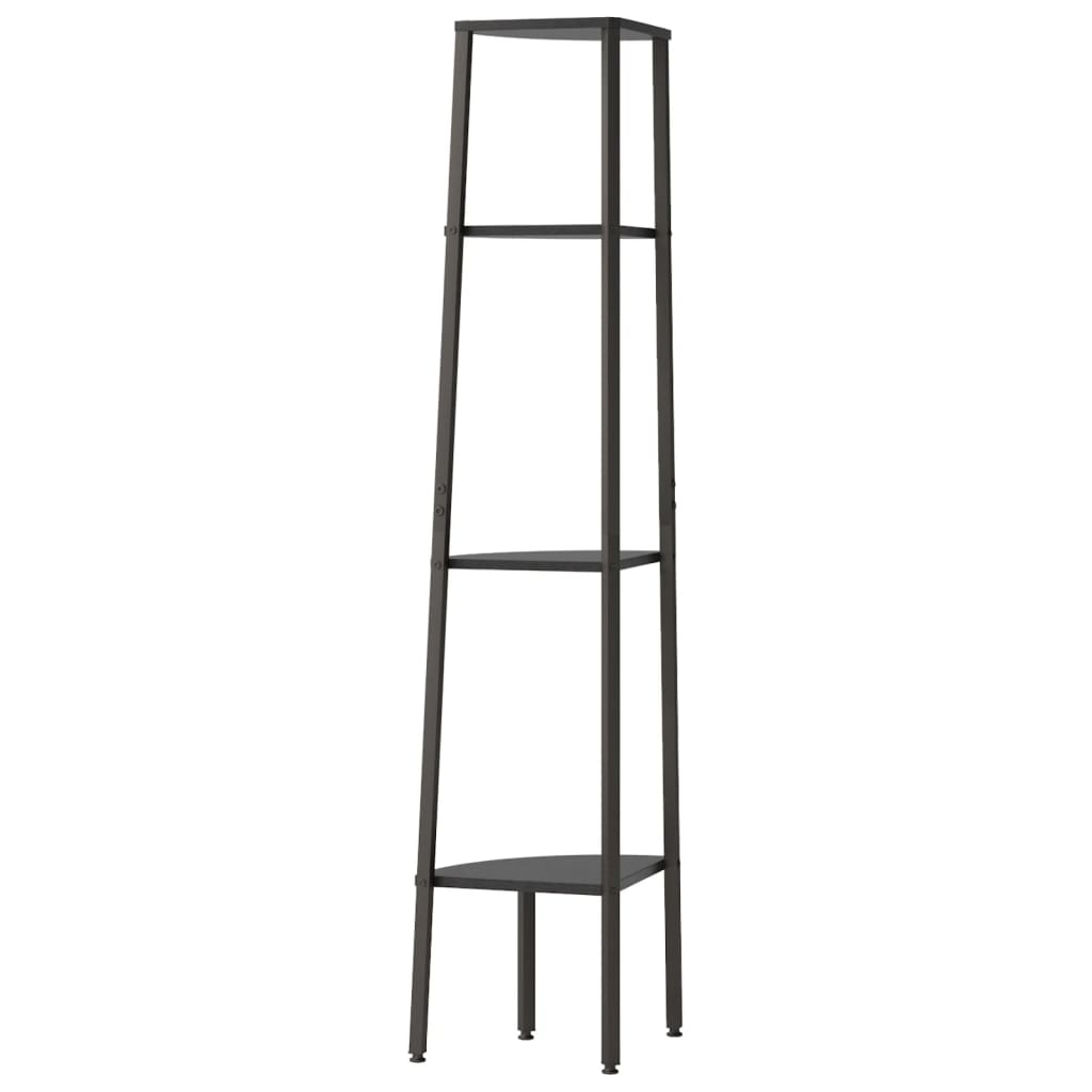 stigereol med 4 hylder 45,5x31,5x150 cm sort