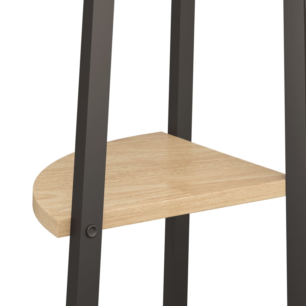 stigereol med 5 hylder 45,5x31,5x180 cm lysebrun og sort