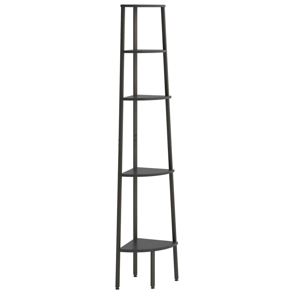 stigereol med 5 hylder 45,5x31,5x180 cm sort