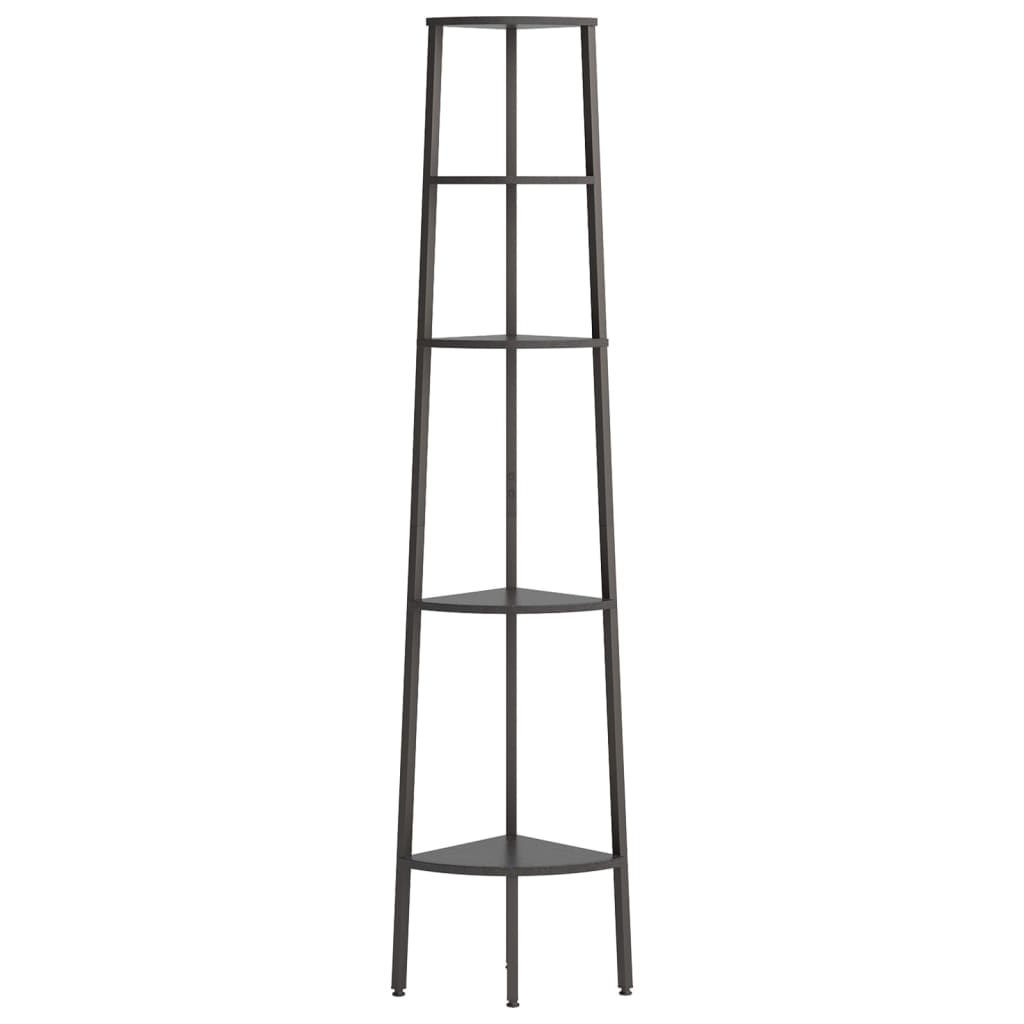 stigereol med 5 hylder 45,5x31,5x180 cm sort