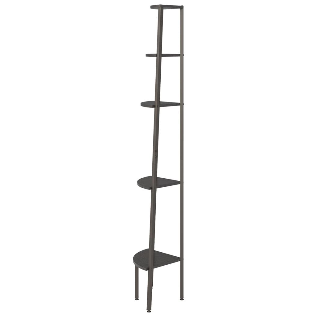 stigereol med 5 hylder 45,5x31,5x180 cm sort