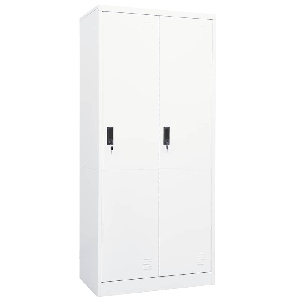 klædeskab 80x50x180 cm stål hvid