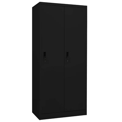 klædeskab 80x50x180 cm stål sort